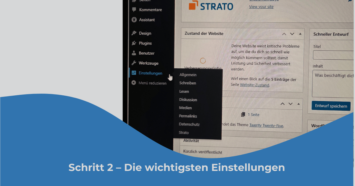 Wordpress-Einstellungen Allgemein